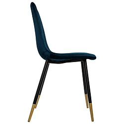 Acheter Atmosphera, Createur D'Interieur Chaise Velours Gold Tyka Bleu - Atmosphera