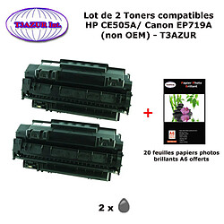 2 Toners génériques Canon EP719A pour imprimante Canon MF5880dn MF5940dn MF5980dw MF6140dn MF6180dw, CRG-719 +20f PPA6 -T3AZUR 