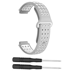 Wewoo Bracelet pour montre connectée Dragonne sport en silicone bicolore Garmin Forerunner 220 / Approach S5 / S20 Gris blanc