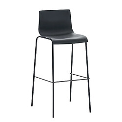 Non Lot de 2 tabourets de bar Hoover plastique 4 pieds structure noir