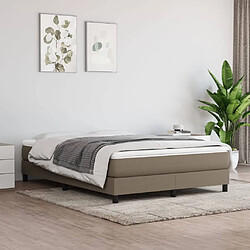 vidaXL Sommier à lattes de lit avec matelas Taupe 160x200 cm Tissu 