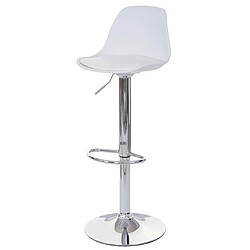 Decoshop26 2x tabourets de bar tabouret de comptoir pivotant en synthétique blanc base et cadre en acier chromé 04_0000122