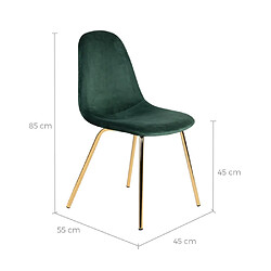 Rendez Vous Deco Chaise Skuli en velours vert (lot de 2)