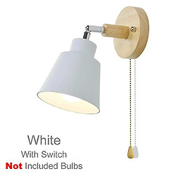 Avis Universal Intérieur nordique Lampe murale en bois côté lit 27 chambre couloir 47 lampes murales 4 couleurs avec fermeture à glissière interrupteur pivotant librement (blanc)