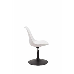 Acheter Decoshop26 Lot de 4 chaises de salle à manger pivotante hauteur réglable en plastique blanc et pied trompette métal noir 10_0001807