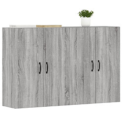 Avis Maison Chic Lot de 2 Armoires murales,Meuble de Rangement,Armoire Suspendue sonoma gris bois d'ingénierie -MN21312