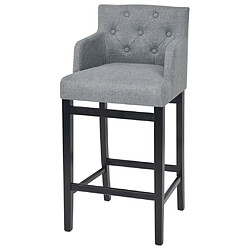 vidaXL Tabourets de bar lot de 2 gris clair tissu