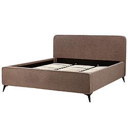 Beliani Lit double 180 x 200 cm en bouclé marron VALOGNES pas cher