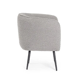 Bizzotto Fauteuil tissu Avril Gris Bouclé