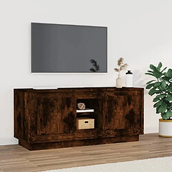 Maison Chic Meuble TV scandinave - Banc TV pour salon chêne fumé 102x35x45 cm bois d'ingénierie -MN22136