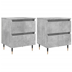 vidaXL Tables de chevet 2 pcs gris béton 40x35x50 cm bois d’ingénierie