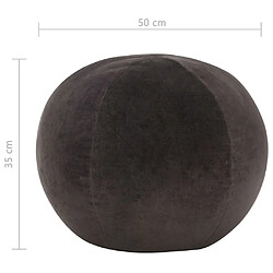 Avis vidaXL Pouf Velours de coton 50 x 35 cm Anthracite