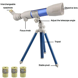 Avis Télescope Astronomique Pour Enfants Haute Définition Avec Trépied Et Lentilles Multiples B Model Blue YONIS