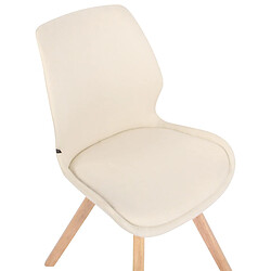 Decoshop26 Lot de 4 chaises de salle à manger design scandinave en tissu crème et pieds en bois clair 10_0001859