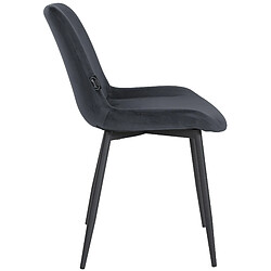 Avis Decoshop26 Chaise de salle à manger design moderne assise en velours noir et pieds en métal noir 10_0002153