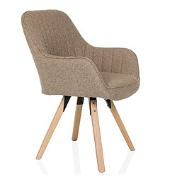 Avis Chaise visiteur / Chaise de salle à manger SCANDI SOFT tissu beige hjh LIVING