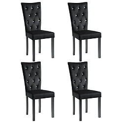 vidaXL Chaises à manger lot de 4 Noir Velours