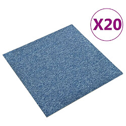 vidaXL Dalles de tapis de sol 20 pcs 5 m² 50x50 cm Bleu