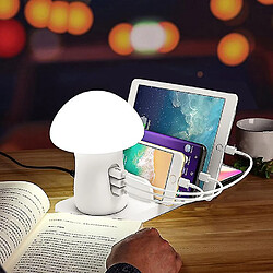 Universal Station de chargement de lampe à champignon, 3 ports USB et 1 port de chargeur sans fil 