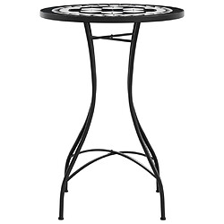 Acheter vidaXL Table de bistro mosaïque noir et blanc Ø50x70 cm céramique