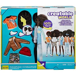 CREATABLE WORLD Kit complet cheveux noirs tshirt zebre - GKV49 - Poupee Mannequin - 6 ans et +