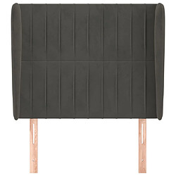 Avis Maison Chic Tête de lit scandinave avec oreilles,meuble de chambre Gris foncé 103x23x118/128 cm Velours -MN75441