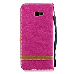 Avis Etui en PU tissu jean bicolore rose pour votre Samsung Galaxy J4 Plus/J4 Prime