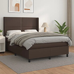 vidaXL Sommier à lattes de lit avec matelas Marron 140x190 cm 