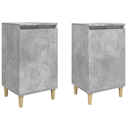 vidaXL Tables de chevet 2 pcs gris béton 40x35x70 cm bois d'ingénierie