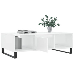 Avis vidaXL Table basse blanc brillant 104x60x35 cm bois d'ingénierie