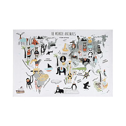 The Home Deco Kids Sticker mural Mappemonde 90x60 cm continents gris.