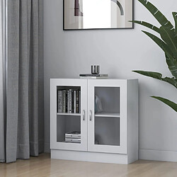 vidaXL Armoire à vitrine Blanc 82,5x30,5x80 cm Bois d'ingénierie