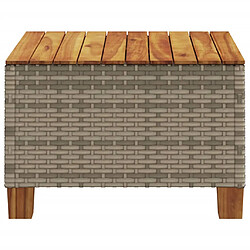 Acheter vidaXL Table de jardin gris 55x55x36 cm résine tressée et bois acacia