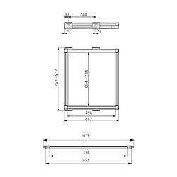 Kit de coulisses et tringles pour pantalons Moka Emuca pour module 800 mm finition couleur moka