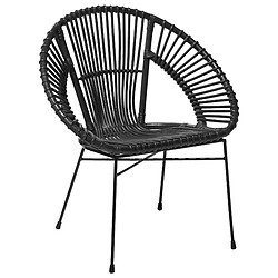 Beliani Chaise de salle à manger Rotin Noir SARITA 