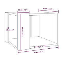 vidaXL Table basse Chêne fumé 40x40x30 cm Bois d'ingénierie pas cher