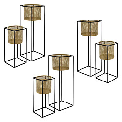 ML-Design Supports à fleurs Set de 6 pots en acier Pot de fleurs Support de plantes Colonn 