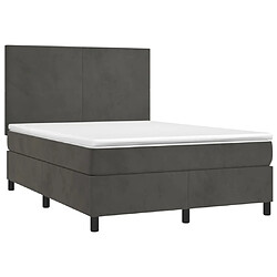 Avis Sommier à lattes LED,Cadre à lattes de lit avec matelas pour Adulte Gris foncé 140x190 cm -MN93894