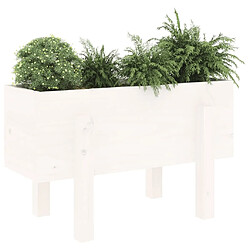 Avis Maison Chic Jardinière,Bac à fleurs - pot de fleur blanc 62x30x38 cm bois massif de pin -GKD10689