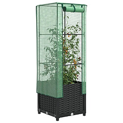 vidaXL Jardinière surélevée avec housse aspect rotin 40x40x139 cm