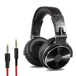 General Casque filaire sur l'oreille Hi-Res Studio Monitor & Mixing DJ Stereo Headsets avec pilotes en néodyme de 1,9 pouces et prise audio 1/4 à 0,1 pouce pour ordinateur enregistrement piano guitare(noir)