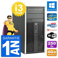 PC Tour HP Pro 6300 CMT Intel i3-2120 RAM 4Go Disque Dur 250Go Windows 10 Wifi - Occasion