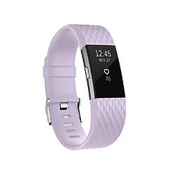 Wewoo Bracelet pour montre connectée Dragonne sport réglable à motif losanges FITBIT Charge 2Taille S10,5x8,5cm violet clair