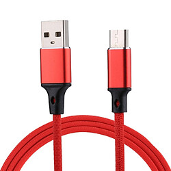 Wewoo Câble rouge pour Samsung Galaxy S8 et S8 + / LG G6 / Huawei P10 P10 Plus / Xiaomi Mi 6 Max 2 autres Smartphones 1m 2A Sortie USB vers USB-C / Type-C Nylon Weave de synchronisation de données de style,