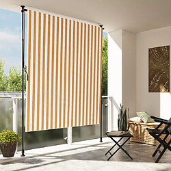 vidaXL Store roulant d'extérieur orange et blanc 150x270cm tissu acier