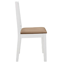 Acheter Maison Chic Lot de 2 Chaises de Salle à Manger | Chaise à manger,Fauteuil avec coussins blanc bois solide -GKD73142