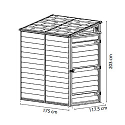 Abris de jardin adossé 2.1m² ambre - 703759 - PALRAM