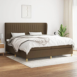 Maison Chic Structures de lit + matelas,Lit à sommier tapissier avec matelas Marron foncé 200x200 cm -MN39340