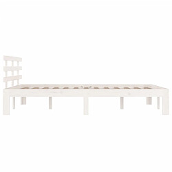 Acheter vidaXL Cadre de lit Blanc Bois massif 150x200 cm Très grand