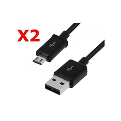 Little Boutik X2 Cable Usb Micro Usb Noir Pour Samsung Sony LG Wiko Huawei HTC Nokia Asus Archos Honor TEENO X2 Couleur 